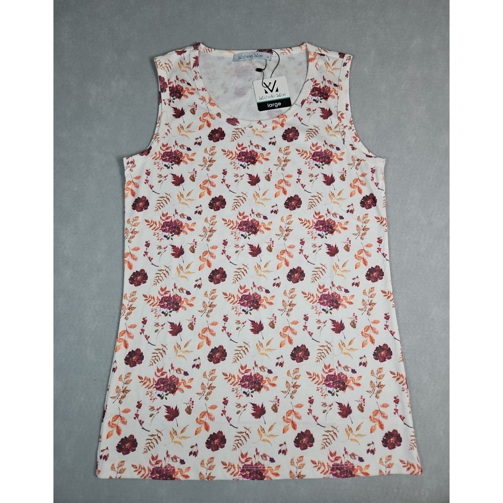 Michelle Mae Womens Floral Tank Top Size Large NWT
